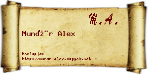 Munár Alex névjegykártya